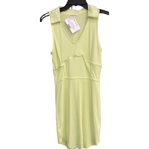 Derek Heart Lime Green Ribbed Mini Dress - Size M - Summer Dress