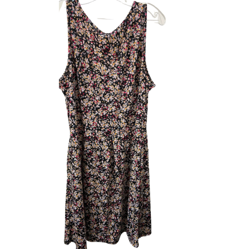 24 SEVEN Floral Print Tank Dress 2X Black Summer Dress - Image 2