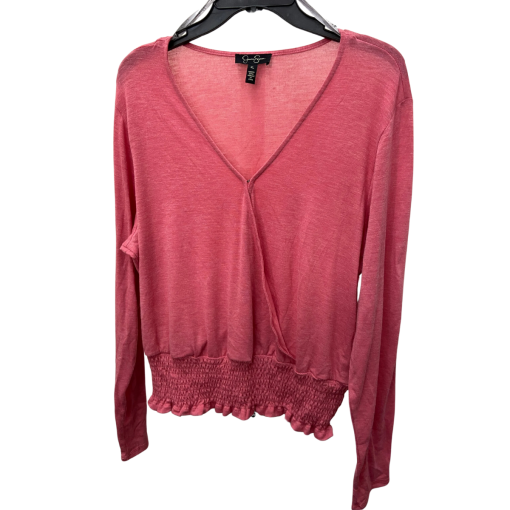 Jessica Simpson Pink Wrap Top XL - Women's Blouse