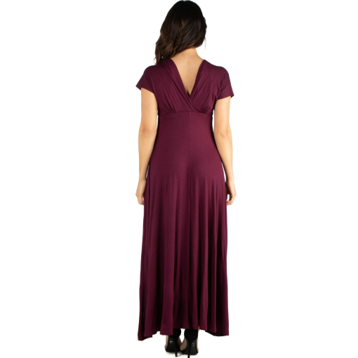 24 seven Wine Maxi Dress XL V-Neck Women's Dresses - Image 2