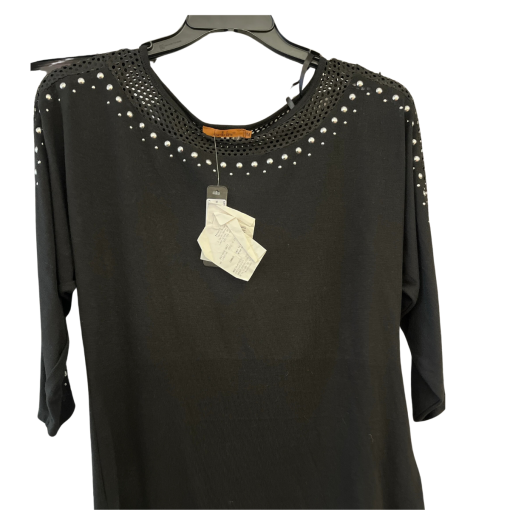 Belldini Black Embellished Sweater, Size M, Women's Top