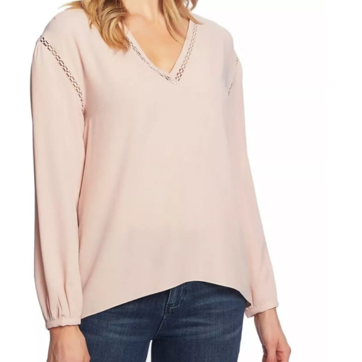 1. STATE V-Neck Blouse, Blush Pink, Size S, Women's Tops