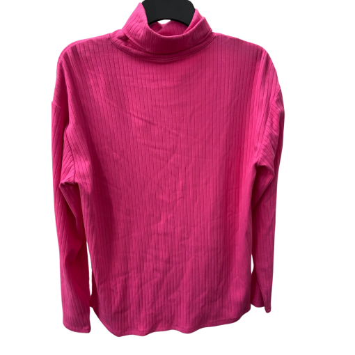 Pink Ribbed Turtleneck Sweater - Size  - Women's Top