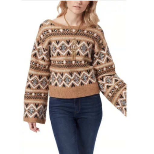 Sam Edelman Tan Fair Isle Sweater - Size S - Women's Knitwear