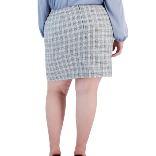 Bar III Plus Size Plaid Pencil Skirt - Gray - 22W - Women's Skirts - Image 2