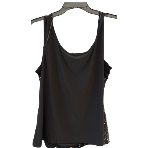 Alex Evenings Black Sequin Tank Top, Large, Party Top - Image 2