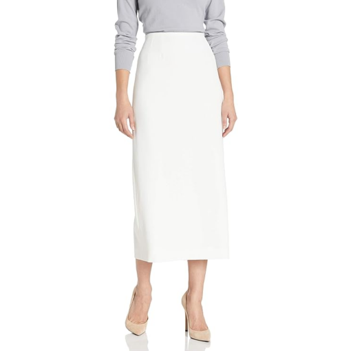 Kasper White Crepe Column Skirt Size 12 - Women's Pencil Skirt