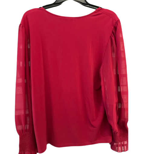 Calvin Klein Red Blouse Size L Long Sleeve Top - Women's Shirt - Image 2