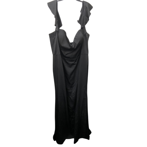 Black Ruffle Maxi Dress Size 24 - Evening Gown