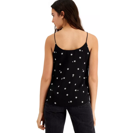 Bar III Star Print Cami Top - Black - Size L - Women's Blouse - Image 2