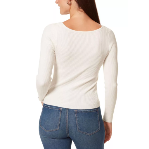 Anne Klein Ivory Ribbed Sweater - Long Sleeve Top - Size M - Image 2