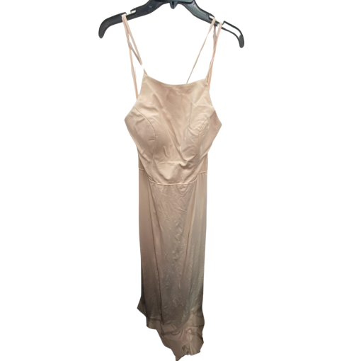 Kleinfeld Champagne Satin Gown Size 16 | Bridesmaid Dress