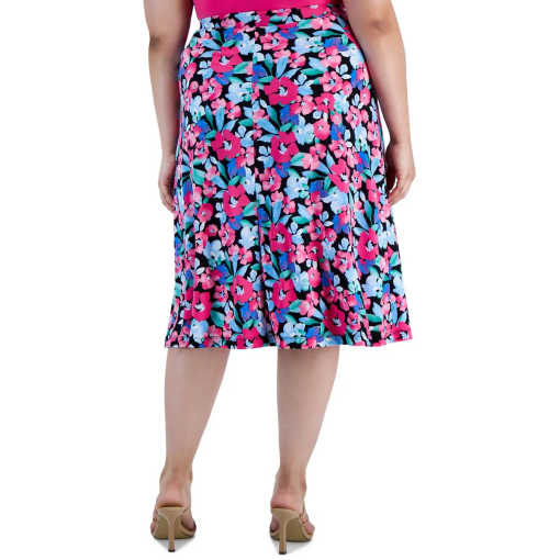 KASPER Floral Print Midi Skirt - Black/Pink - Size S - Women's Skirts - Image 2