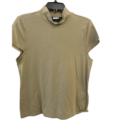 DKNY Olive Mock Neck Top Medium | Women's T-Shirt