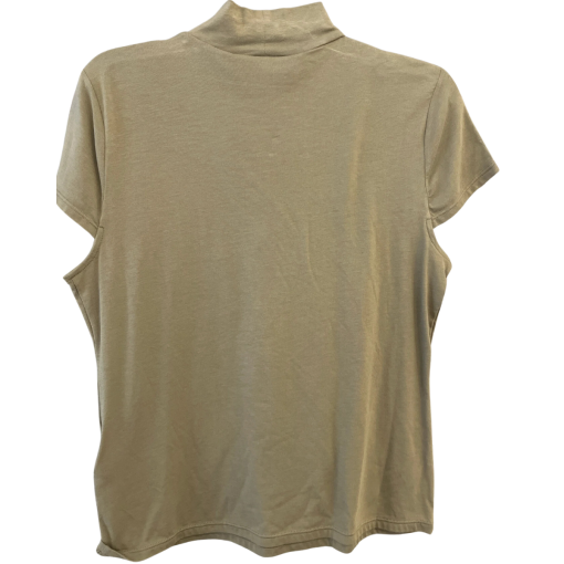 DKNY Olive Mock Neck Top Medium | Women's T-Shirt - Image 2