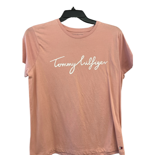 Tommy Hilfiger Women's Pink Tee Shirt - Size M - Casual Top