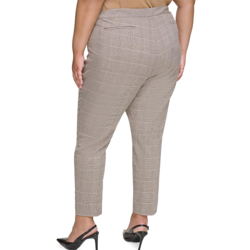 Calvin Klein Plus Plaid Ankle Pants - Taupe 16W - Women's Trousers - Image 2