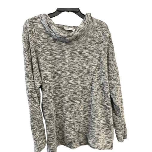 NOTATION Gray Hoodie Sweatshirt Women's Size M Pullover Top - Image 2