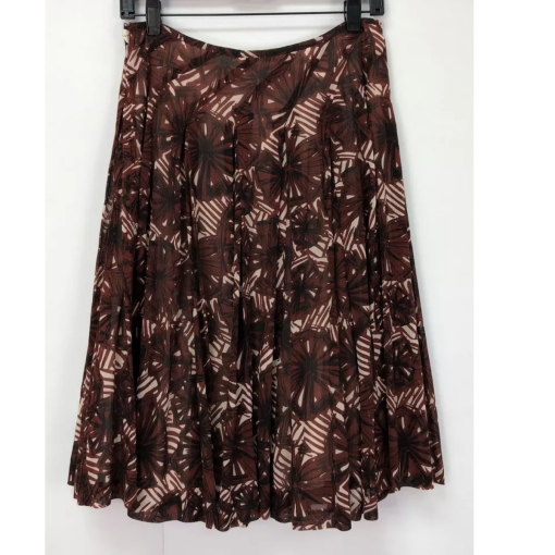 Anne Klein Brown Floral Midi Skirt Size M - Women's Skirts - Image 2