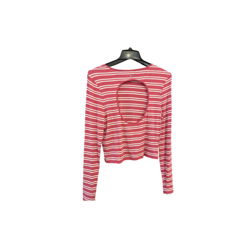 Tommy Jeans Pink Striped Long Sleeve Shirt - Size M - Women's Top - Image 2