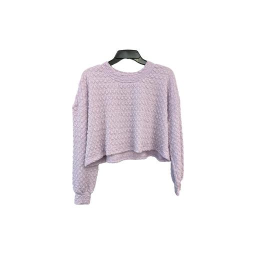 ALEEZA Paris Lavender Textured Crop Sweater - Size S - Women's Tops