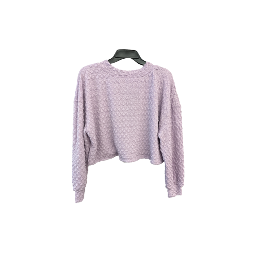 ALEEZA Paris Lavender Textured Crop Sweater - Size S - Women's Tops - Image 2