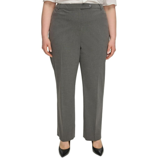 Calvin Klein Plus Gray Pinstripe Pants 22W - Women's Dress Pants