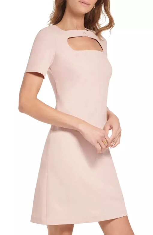 Tommy Hilfiger Pink Cut-Out Mini Dress - Size 14 - Women's Dresses