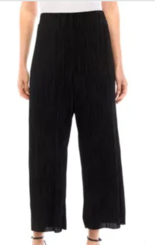 Anne Klein Black Pleated Wide Leg Pants - XL - Women's Trousers