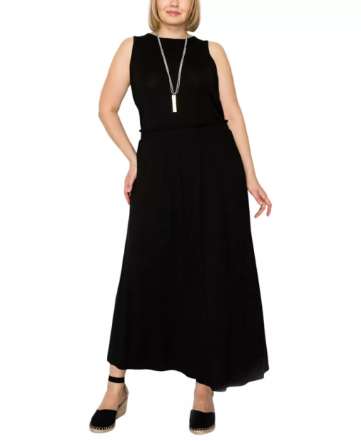 Coin 1804 Plus Black Maxi Dress 3X - Women's Long Skirt