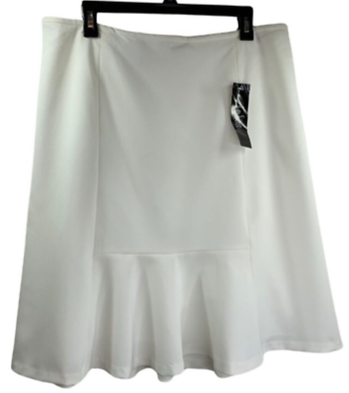 Le Suit White Flounce Skirt Size 12 - Women's Pencil Skirt - Image 2