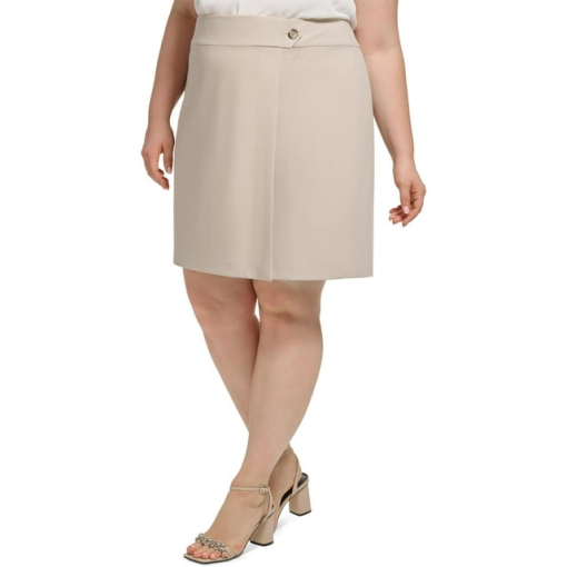 Calvin Klein Plus Size Beige Wrap Skirt - Women's Work Skirt