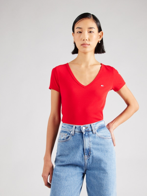 Tommy Hilfiger Red V-Neck T-Shirt - XL - Women's Tops