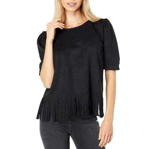 Vince Camuto Black Fringe Top - Small - Women's Blouse