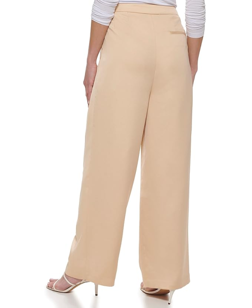 DKNY Beige Wide Leg Pants Plus Size 14P - Women's Trousers - Image 2