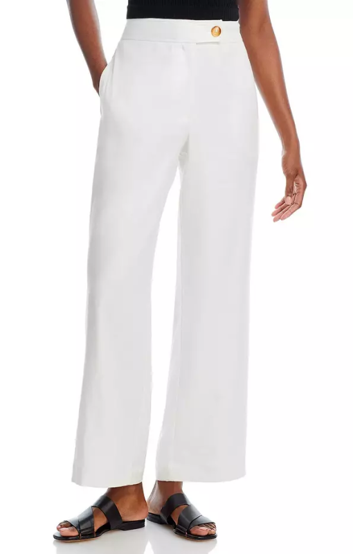 T Tahari White Wide Leg Pants - Women's Size 4 - Dress Pants