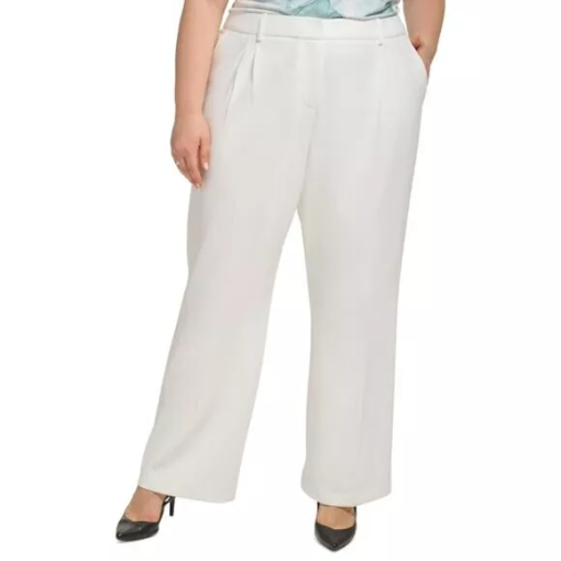 Calvin Klein Plus White Wide Leg Dress Pants 22W