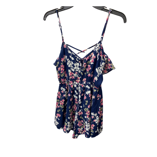 Trixxi Floral Romper XS Navy Blue Women's Jumpsuit