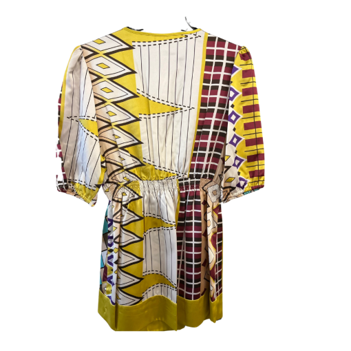 VERTIGO Paris Geometric Print Mini Dress - L - Yellow - Image 2