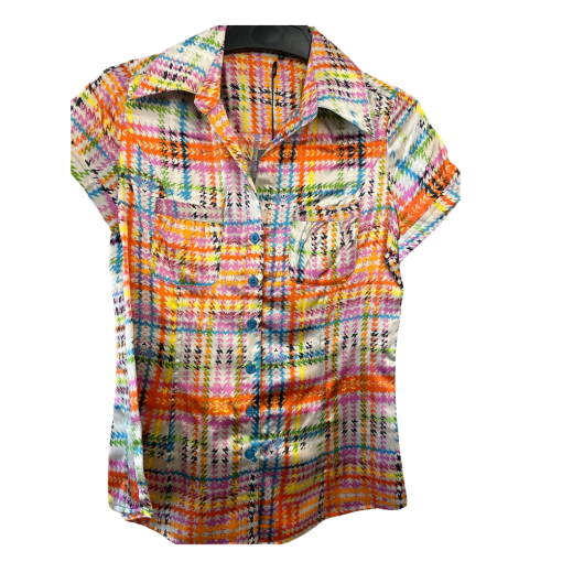 BCBGMAXAZRIA XS Plaid Button Up Shirt - Multicolor Blouse