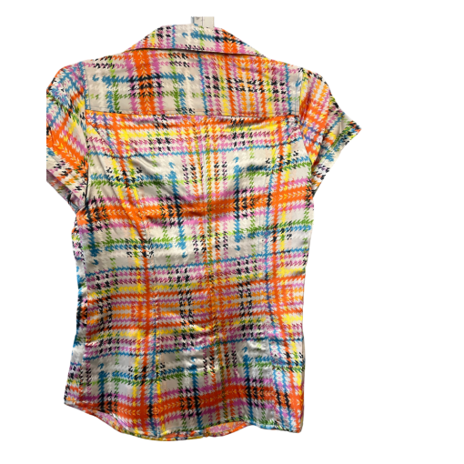 BCBGMAXAZRIA XS Plaid Button Up Shirt - Multicolor Blouse - Image 2