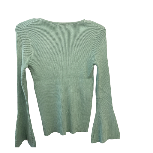 NBYNANCY Sage Green Ribbed Cardigan Sweater - Size L - Women's Top - Image 2