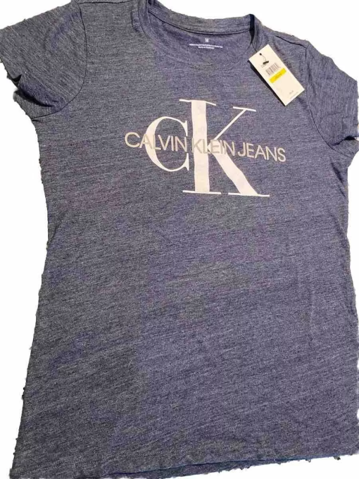 Calvin Klein Jeans Tee Shirt Gray Medium Women's Top