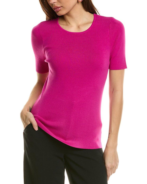 TAHARI Pink Short Sleeve Top - Size S - Women's Tee