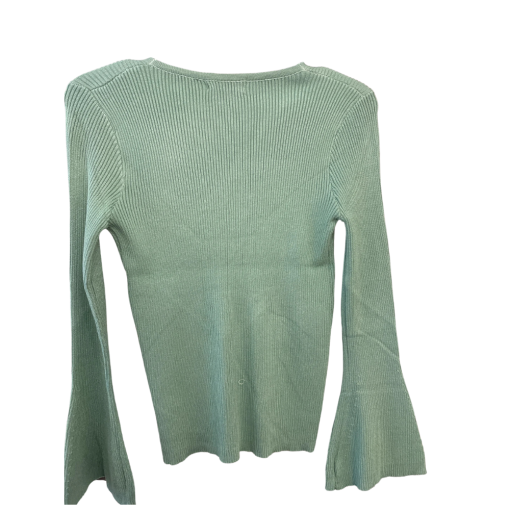 NBYNANCY Sage Green Ribbed Cardigan Sweater Size S - Women's Top - Image 2