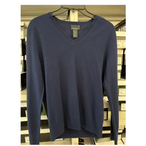 STATE FUSIO Navy V-Neck Sweater - Size L - Men's Knitwear