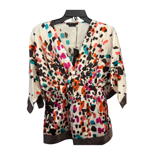 BCBGMAXAZRIA Silk Blouse M Multi-Color Print Top