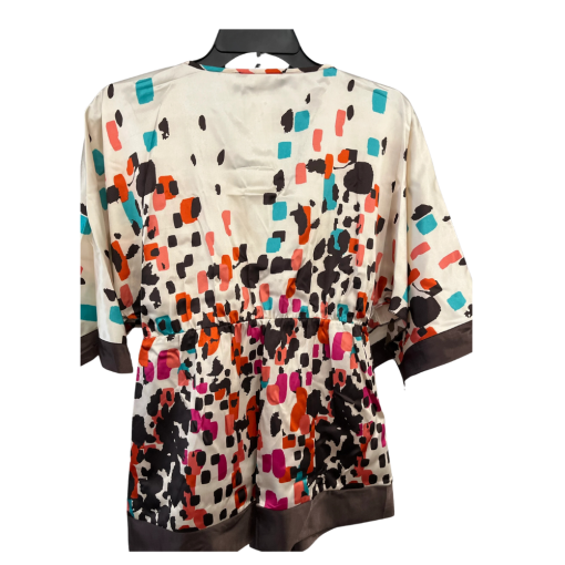 BCBGMAXAZRIA Silk Blouse M Multi-Color Print Top - Image 2