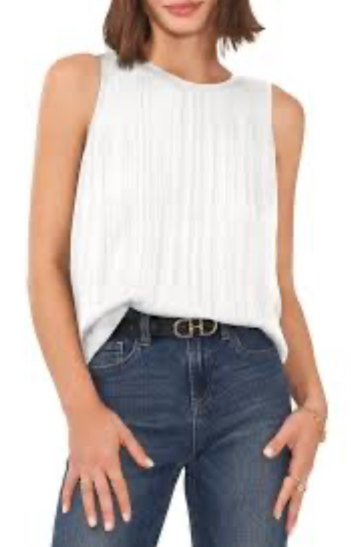 Vince Camuto White Tank Top - Sleeveless Shirt - Size S