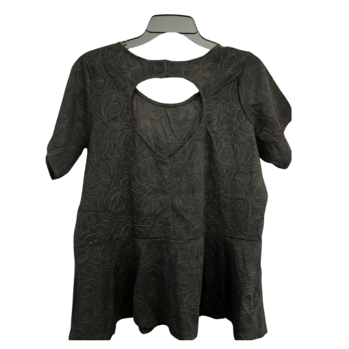 JUST ONE Black Peplum Top Plus Size 1X - Women's Blouse - Image 2